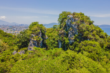 Beautiful Marble mountains and Da Nang, Vietnam