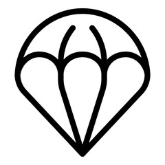 Sky parachute icon. Outline sky parachute vector icon for web design isolated on white background