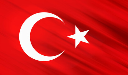 Illustration image of Turkish flag - 3D rendering