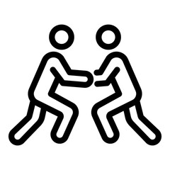 Greco-roman wrestling fight icon. Outline greco-roman wrestling fight vector icon for web design isolated on white background