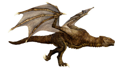 Fototapeta premium 3D Rendering Fairy Tale Dragon on White