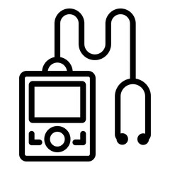 Music player icon. Outline music player vector icon for web design isolated on white background