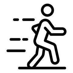 Training man icon. Outline training man vector icon for web design isolated on white background