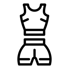 Fitness clothes icon. Outline fitness clothes vector icon for web design isolated on white background
