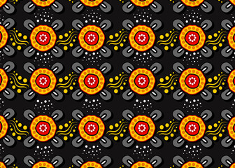 Aboriginal dot art seamless pattern background