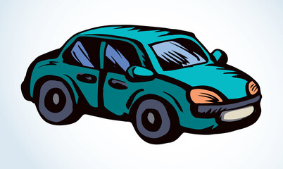 Toy Car. Vector drawing icon