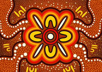 Aboriginal dot art vector background