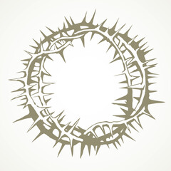 Crown of thorns. Vector drawing frame