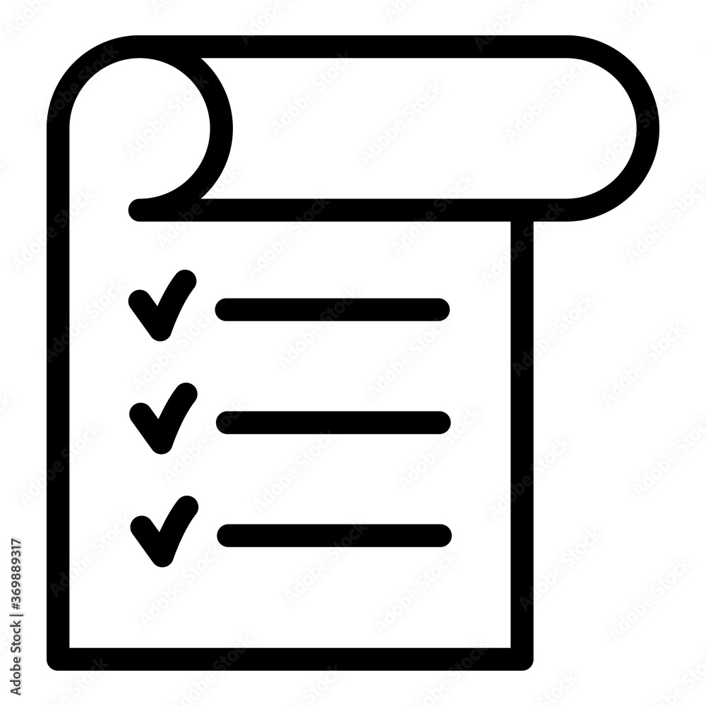Poster check list icon. outline check list vector icon for web design isolated on white background