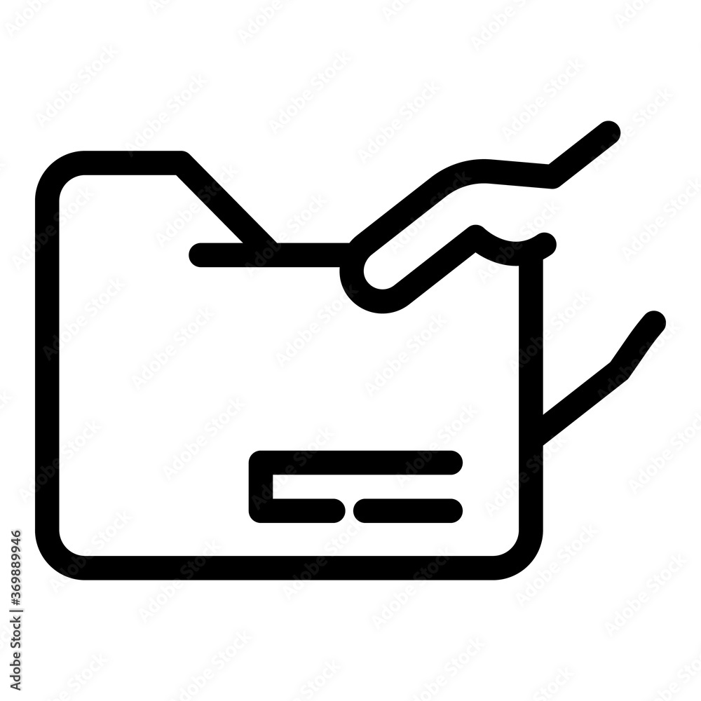 Poster folder icon. outline folder vector icon for web design isolated on white background