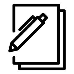 Files and pen icon. Outline files and pen vector icon for web design isolated on white background