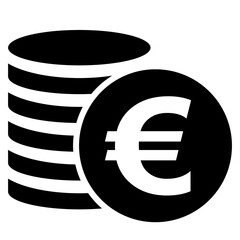 gz875 GrafikZeichnung - euro coin stack icon. - pile of euros coins. - money symbol / currency sign - square xxl g9852