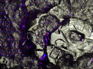 Colored crystals, glitter gems and their texture