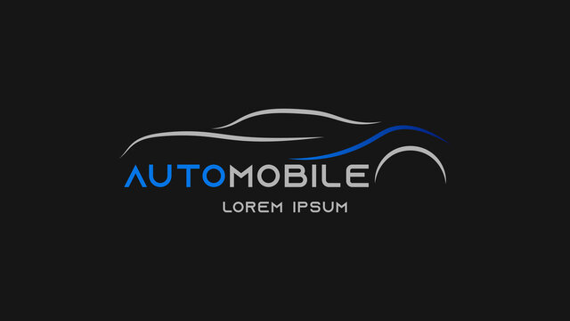 automobile blue car logo design