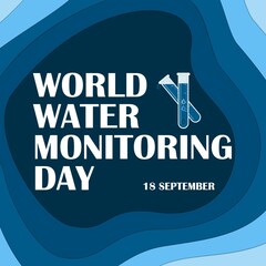 World water monitoring day. Papercut style illustration