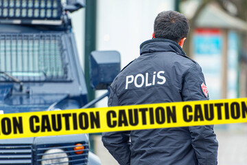 Policeman in a street of Istanbul, Turkey