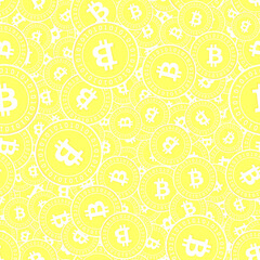 Bitcoin, internet currency gold coins seamless pat