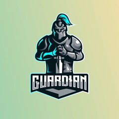 Guardian mascot logo design vector illustration for gaming, esport, youtube, streamer and twitch	