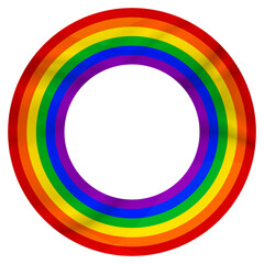 Flag LGBT icon, round frame. Template design, vector illustration. Love wins. LGBT logo symbol in rainbow colors. Gay pride collection.