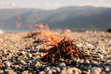 bonfire by the sea