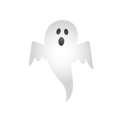 Spooky ghost isolated on white background.