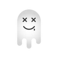 Funny ghost isolated on white background.
