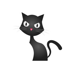 Isolated cartoon cat on a white background.