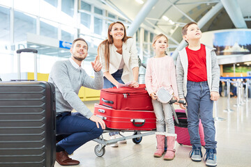 Family is looking forward to the flight on vacation