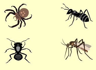 vector illustration of a set of ants