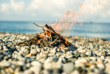 fire on the beach