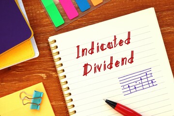 Conceptual photo about Indicated Dividend with written text.