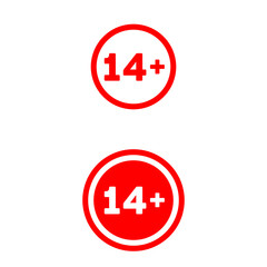 Obraz premium 14+ age restriction signs. Age limit concept.