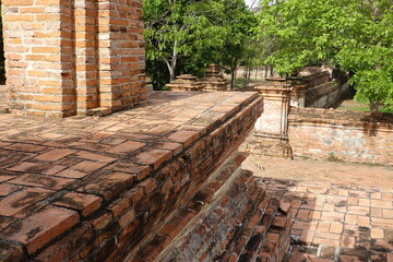 Red brick , main structure of the Temple , Wat ma hae yong, Ayutthaya, Thailand