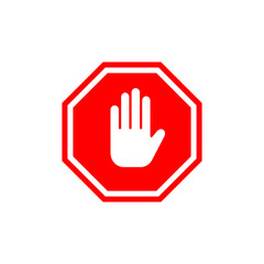 Fototapeta premium stop sign red color vector eps