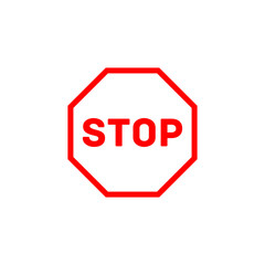 stop sign red color vector eps