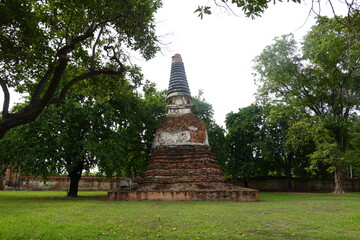 Ancient  Red Brick Stupa , Wat ma hae yong, Ayutthaya