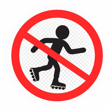 roller skating ban sign symbol