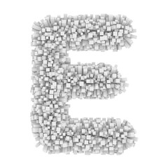 3d Bricks creative cartoon cute decorative letter E