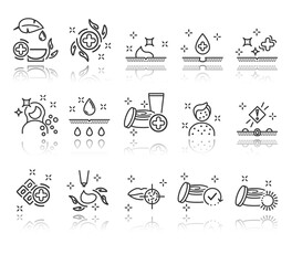 Dermatology icon set. Skincare cosmetic. Quality set. Cosmetology. Skin care.