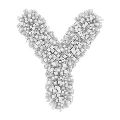 3d Bricks creative cartoon cute decorative letter Y