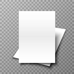 3d realistic vector pale of white paper on transparent background.