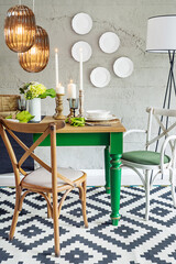 dining room and interior design designed for home office hotel