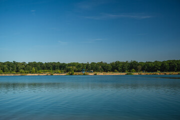 lake in the forest, flooded quarry