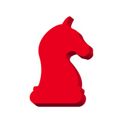 Chess piece horse pink on white background 3d, sign for design, vector illustration
