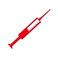 Pink medical syringe on a white background 3d, vector