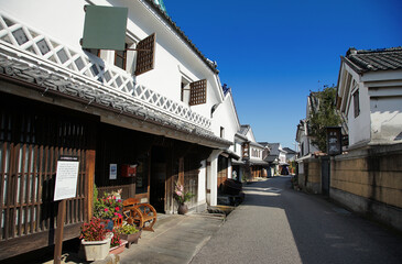 Old private house and street of the country of Japan