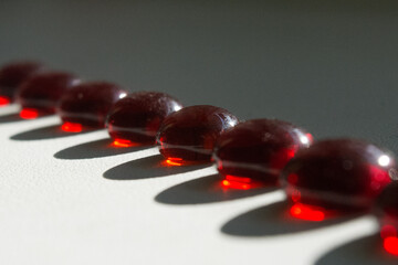 Red stones splitting the screen on black and white