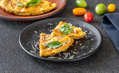 Frittata with vegetables and cheese