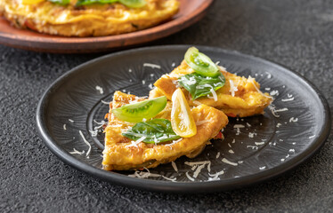 Frittata with vegetables and cheese