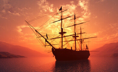 Sailboat in the sea.